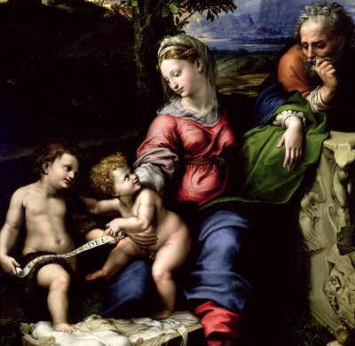 The Holy Family of the Oak Tree, ca. 1518 (detalj av 56298) av Raffaello Sanzio Raphael