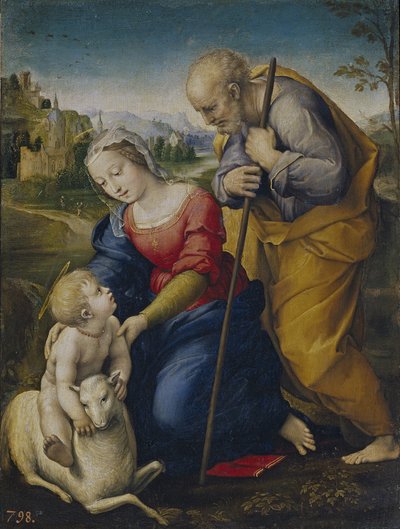 Den hellige familie med et lam, 1507 av Raffaello Sanzio Raphael