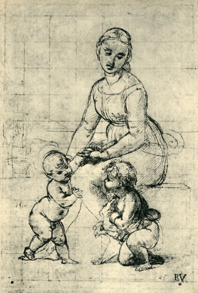 Madonnaen, Kristusbarnet og Johannes, 1507, 1943. av Raffaello Sanzio Raphael
