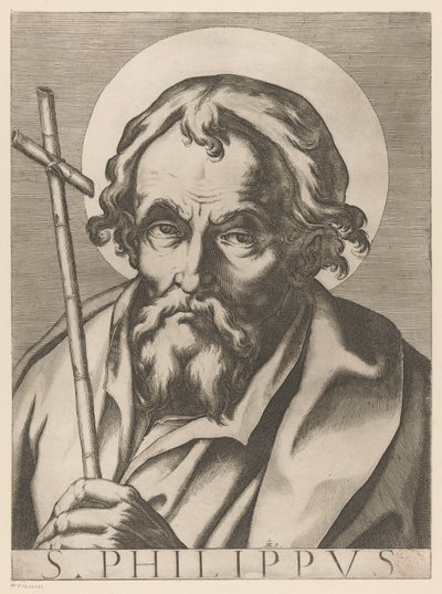 Saint Philip St. Philip (tittel på objekt) Kristus, Maria og de tolv apostelen (serietittel) The Sacred Apostolic College (serietittel) av Raffaello Schiaminossi