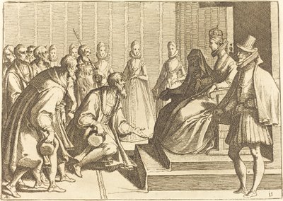 Margaret av Østerrike gir publikum til en adelsmann av Raffaello Schiaminossi