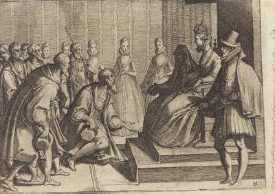 Margaret av Østerrike gir publikum til en adelsmann [verso] av Raffaello Schiaminossi