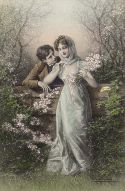 Par lener seg på et gjerde av Raimund Ritter Von Brennerstein Wichera