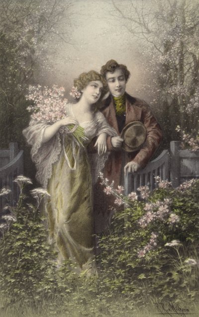 Par med blomst av Raimund Ritter Von Brennerstein Wichera