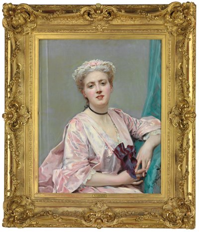 Skjønnhet i rosa, av Raimundo de Madrazo y Garreta