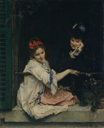 Jenter ved et vindu, ca. 1875. av Raimundo de Madrazo y Garreta