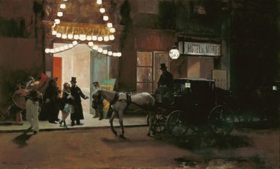 Leaving the Masqued Ball - Madrazo y Garreta, Raimundo de (1841-1920) - ca 1885 - Olje på tre - 49x80,5 - Museo Carmen Thyssen, Malaga av Raimundo de Madrazo y Garreta