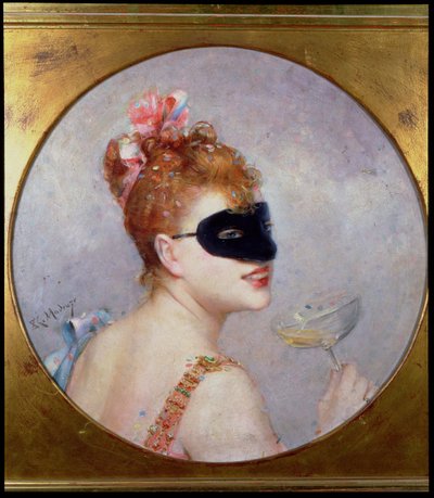Kvinne med maske (olje på lerret) av Raimundo de Madrazo y Garreta
