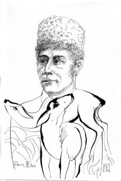 Franz Marc / tegning av Rainer Ehrt av Rainer Ehrt
