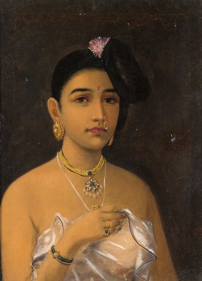 Maliyali Beauty (olje på lerret) av Raja Ravi Varma