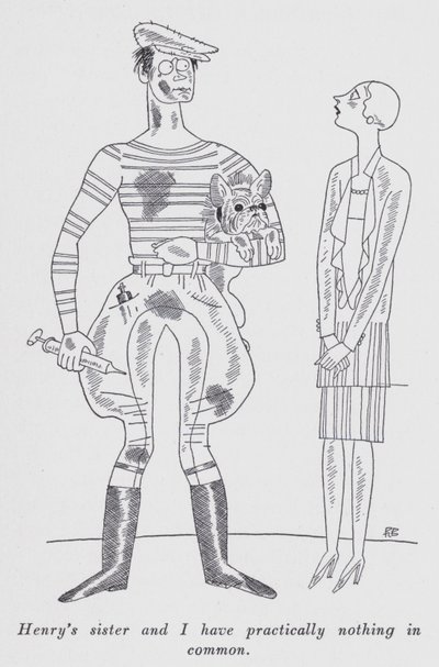 Illustrasjon for "But Gentlemen Marry Brunettes" av Anita Loos (litho) av Ralph Barton