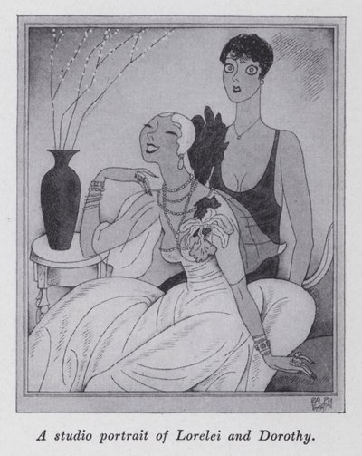 Illustrasjon for "But Gentlemen Marry Brunettes" av Anita Loos (litho) av Ralph Barton