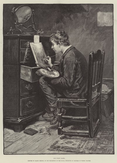 Hans første staffeli av Ralph Hedley