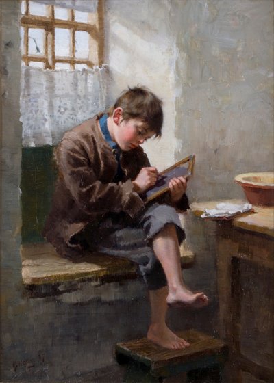 Hjemmeundervisning, 1887 av Ralph Hedley
