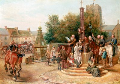 Proklamerer Stagshaw Fair på Corbridge av Ralph Hedley