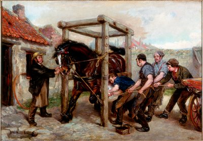 Shoeing the Bay Mare, ca. 1885-90 av Ralph Hedley