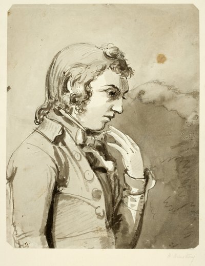 Portrett av Henry Armstrong (blyant og wc på papir) av Ralph II Waters