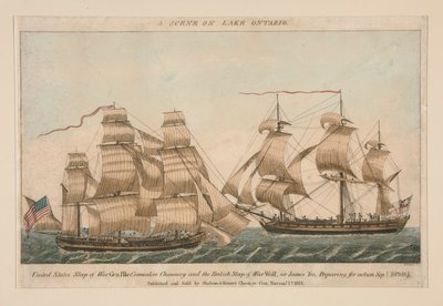 En scene ved Lake Ontario (Sloop Pike and Wolf) av Ralph Rawdon