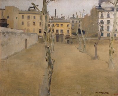 Gårdsplassen til det gamle fengselet i Barcelona av Ramón Casas