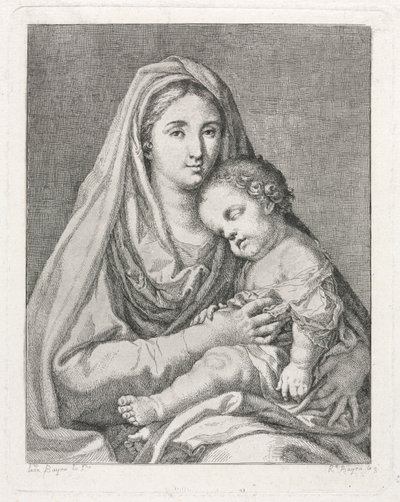 Madonna og barn etter Francisco Bayeu y Subias. av Ramon Bayeu y Subias