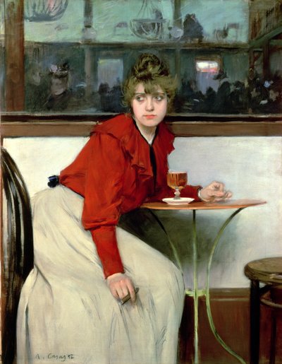 Chica i en bar av Ramon Casas i Carbo