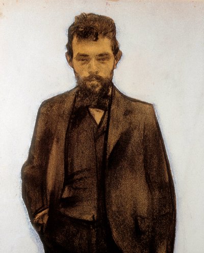 Portrett av Amadeo Vives (1871-1932) komponist (pastell) av Ramon Casas i Carbo