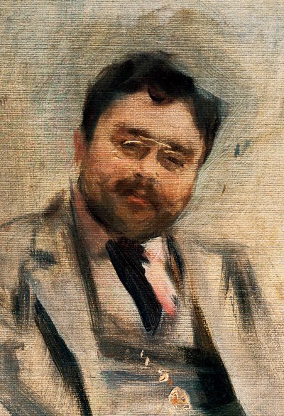 Portrett av Isaac Albeniz på 34 år, detalj (olje på lerret) av Ramon Casas i Carbo