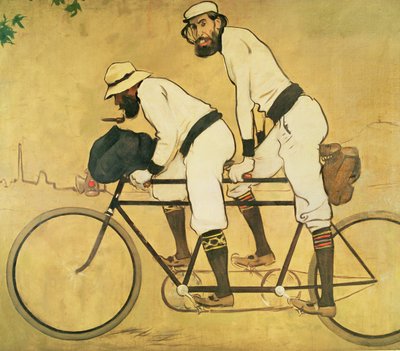 Selvportrett av Casas med Pere Romeu på en tandem av Ramon Casas i Carbo