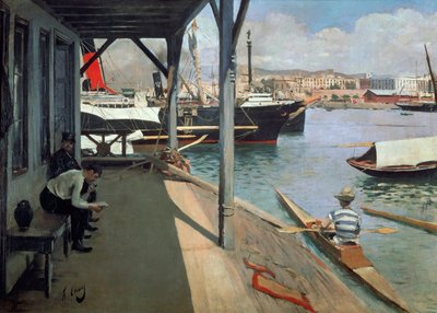 Havnen i Barcelona av Ramon Casas i Carbo