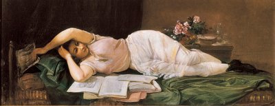 Løgn kvinne. Maleri av Ramon MARTI i ALSINA (1826-1894). Olje på lerret. Spania, El Vendrell. Husmuseet Pau Casals. av Ramón Martí Alsina