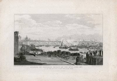 Waterloo Bridge, London, Åpning 18. juni 1817 av Ramsay Richard Reinagle