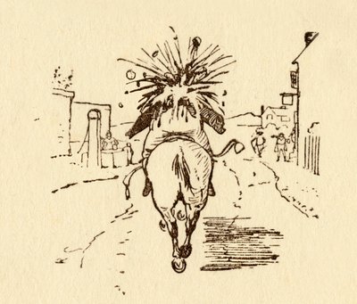 John Gilpins vinflasker eksploderer, 1878, c1918. av Randolph Caldecott