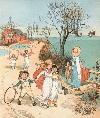 Jakten (fargelitografi) av Randolph Caldecott
