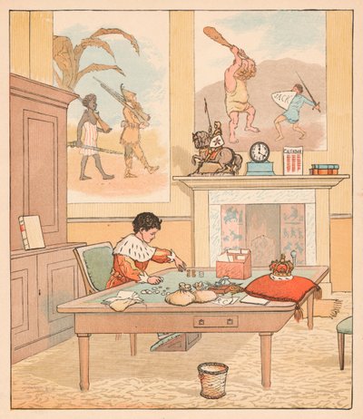 Kongen var i tellehuset sitt, Counting out his Money, 1880. av Randolph Caldecott