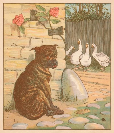Hunden som bekymret katten..., c1878. av Randolph Caldecott