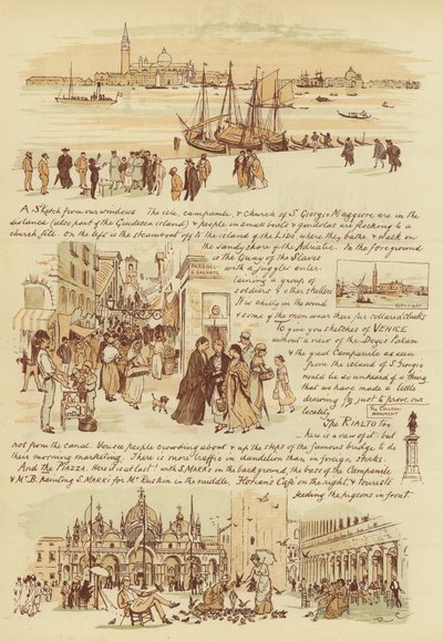 Til våre venner som aldri har vært i Venezia (chromolitho) av Randolph Caldecott
