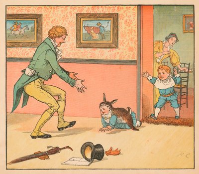 ...et kaninskinn til å pakke babyspurven inn i, c1880. av Randolph Caldecott