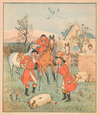 ...den neste tingen de fant, var en grynt, grindin grindle-stone..., 1880. av Randolph Caldecott