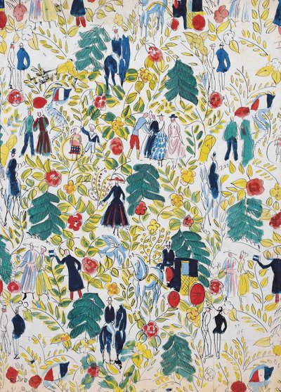 En tur i skogen; La Promenade au Bois, ca. 1919 (gouache på papir) av Raoul Dufy