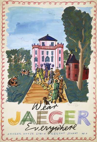 Jakt; La Chasse, ca. 1936 (gouache på papir) av Raoul Dufy