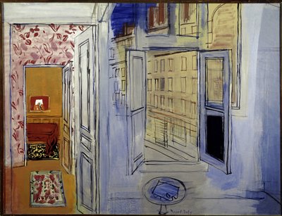Impasse Guelma verksted (olje på lerret av Raoul Dufy
