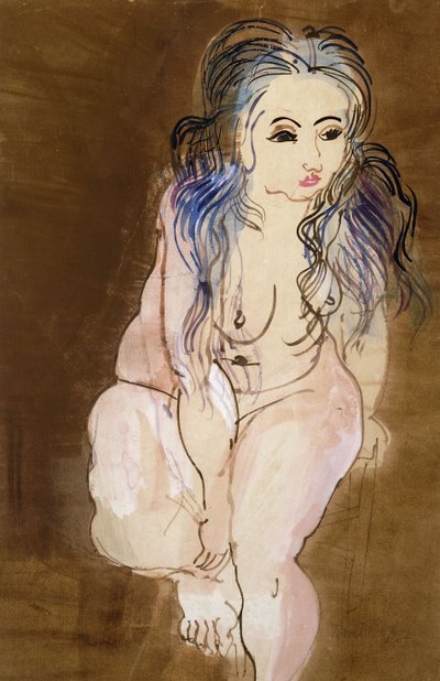 Naken kvinne sittende; Naken kvinne sittende av Raoul Dufy