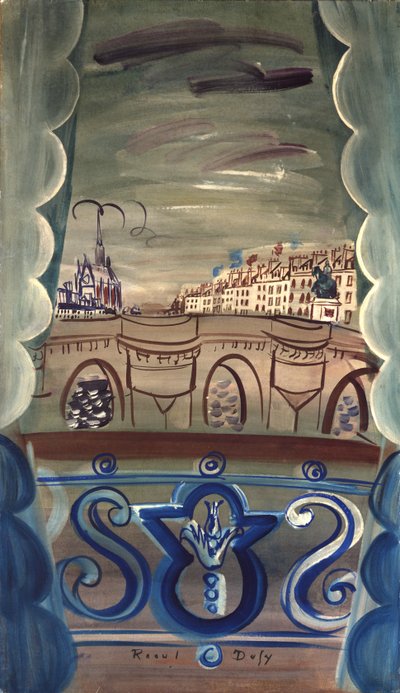 Åpent vindu med utsikt over Pont Neuf av Raoul Dufy