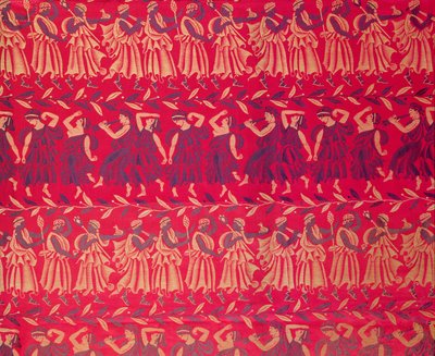 «Orfeus#39; kortege», en silkedamask designet av Raoul Dufy (1878–1953), vevd av Bianchini-Ferier av Raoul Dufy