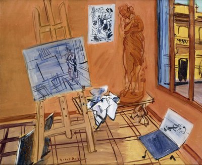 Atelieret i Rue Jeanne d#39;Arc; Verkstedet i Rue Jeanne d#39;Arc, ca. 1942 (olje på lerret) av Raoul Dufy