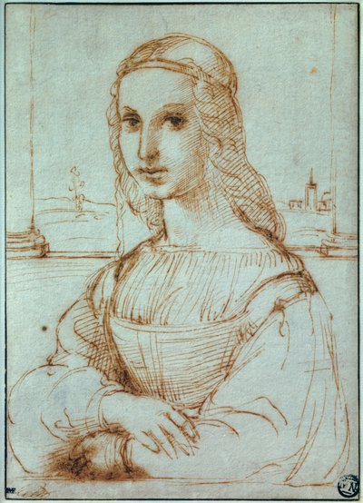 Portrett av florentinsk dame Tegning av Raffaello Sanzio dit Raphael (1483-1520) 1504 Paris, Louvre-museet av Raphael