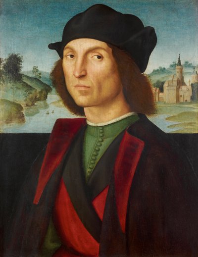 Portrett av en mann par Raphael (1483-1520), ca 1502-1504 - Olje på tre, 47,5x37,2 - Liechtenstein Museum av Raphael