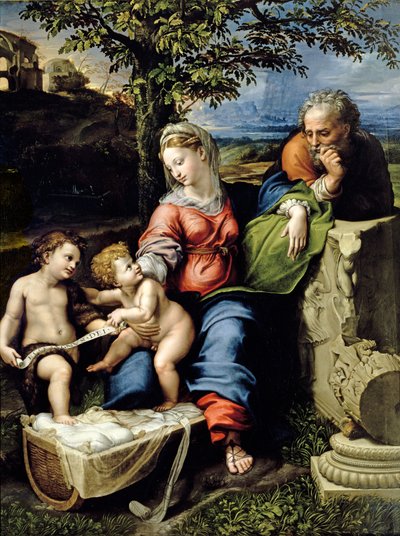 The Holy Family of the Oak Tree, ca. 1518 (olje på panel) av Raphael