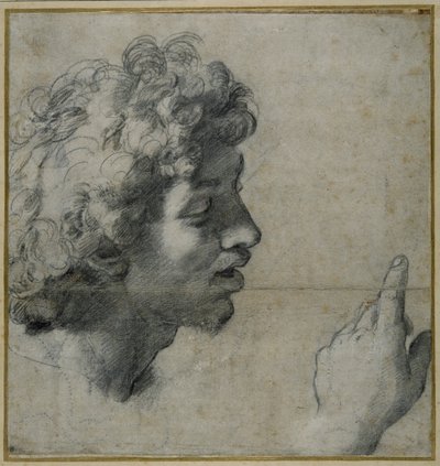 Hode- og håndstudie av Raphael