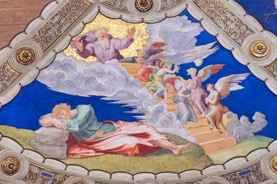 Jakobs Traum, Decke der Stanza di Eliodoro, Raum des Heliodorus von Raphael (1483-1520)